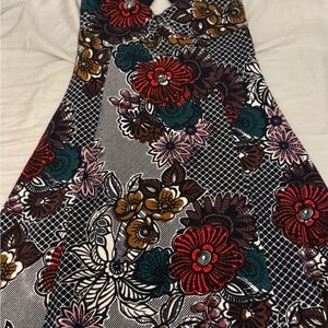 Maeve Anthropologie Black and Red Floral Dress